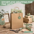 ECOEXTRA Brown Kraft Paper Bags 100 Pack 8x4.5x10.8 in Medium with Handles