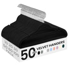 SONGMICS Velvet Hangers 50 Pack, Non-Slip Clothes Hangers, Ink Black