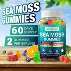 Sea Moss Gummies - Irish Sea Moss Gummies Advanced for Adults with Ashwagandha Bladderwrack & Burdock Root for Supports Immune，Energy - 60 Vegan Gummy,4PCS