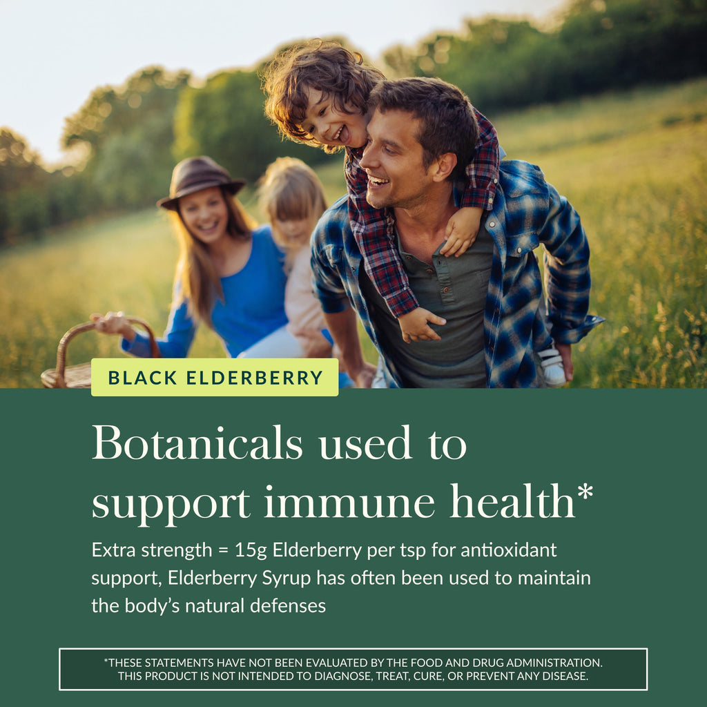Gaia Herbs Black Elderberry Syrup - Made with Organic Black Elderberries (Sambucus nigra) for Immune System Support* - USDA Certified Organic Formula - 5.4 Fl Oz (About 32 to 128 Servings)