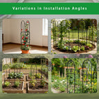 2 Pack 45" Metal Garden Trellis for Climbing Plants, Adjustable Angles