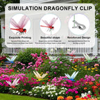 Tolego Dragon Fly Clips for Bugs Repel Lent - Lifelike Outdoor Decorative Dragonflies for Patio, Porch, Plants, Yard and Backpack, Waterproof Summer Garden Ornaments