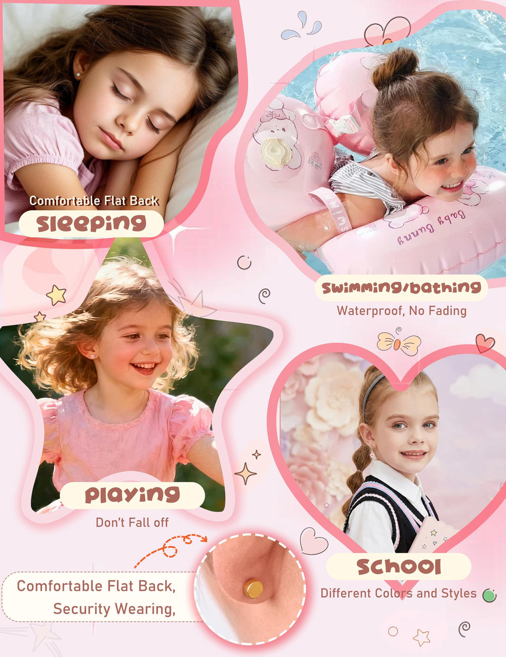 YADOCA 11 Pairs Hypoallergenic Earrings for Girls Women Kids Toddler Hoop