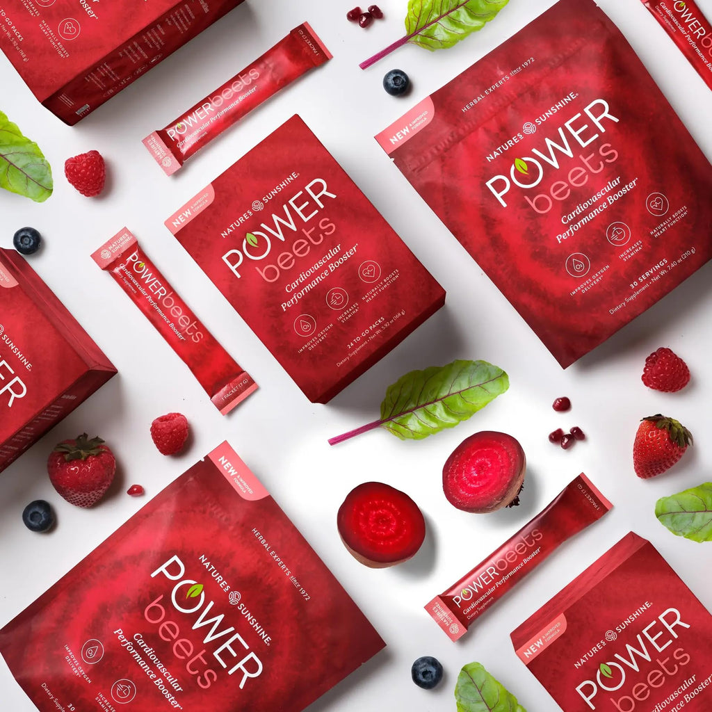 Nature's Sunshine Power Beets – Patented Nutrient Blend of Beet Root Powder and Nutrients to Promote Performance, Mental Clarity, & Vitality – Non-GMO, Soy & Gluten Free – 24 to-Go Packs