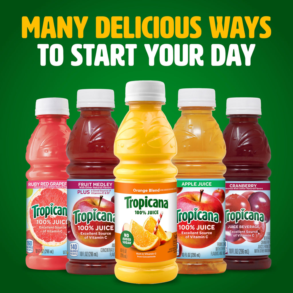 Tropicana 100% Juice 3-flavor Classic Variety Pack,10 Fl Oz (Pack of 24)