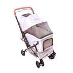 FOURPAW Reversible Pet Stroller (4 Wheels for Cats and Dogs) for Small and Medium Pets up to 33 lbs.Khaki