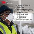 3M Safety Glasses, Virtua CCS, Pack of 1, ANSI Z87, Anti-Fog, Gray Lens, Black Frame, Corded Ear Plug Control System, Removable Foam Gasket