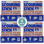 PUMIE Heavy Duty Pumice Scouring Stick (4 Pack) - Extra Strong Pumice Cleaning Stone for Bathroom, Kitchen, Grill - Scouring Stick for Cleaning Pool, Rust, Stains & Hard Water Rings