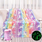 LIFEYJ Glow in The Dark Blanket Unicorns Gifts for Girls, 50"x60"