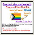 metal rectangular Progress Pride Pin Rainbow Gay Flag LGBTQ Inclusive Progressive Lapel Pins for clothing Backpack decoration Pride Month Accessories Gift Bulk (50)