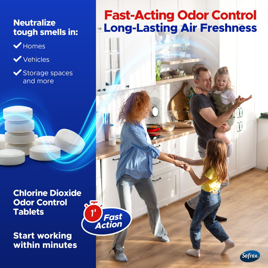 DISIN-CLO2 Multi-Purpose Instant Chlorine Dioxide Tablets – Fast-Acting Cleaning & Deodorizing Tablets for Home, Kitchen & Travel – Freshness Booster for Surfaces, Water Containers & Everyday Use