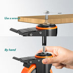 Caster Wheels Heavy Duty 5 Inch Stem Caster 2400Lbs, Threaded Stem Casters 3/8"-16 x 1(Stem Diameter 3/8", Stem Length 1"), Safety Locking Caster Set of 4, Industrial Castor Wheels for Cart,Furniture