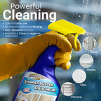 SURF PRO Shower Glass Door Cleaner – Shower Buster Spray for Soap Scum & Hard Water Stains – No Scrub Bathroom Cleaner for Glass, Tile, Chrome, Ceramic, RV and Septic Safe (500ml / 16.9oz)