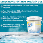 1 Inch Bromine Tablets | Brominating Chemical Sanitizer for Spas, Hot Tubs or Indoor Pools - Low Odor, Less Irritation, Pre-Stabilized, Long-Lasting, Chlorine Alternative - 8 lbs