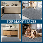 OLANLY Dog Door Mat for Muddy Paws 48x30, Super Absorbent Chenille Mud Mat