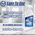 Black Diamond Stoneworks Natural Stone Shower Soap Scum Remover Spray. For Cleaning Bathtubs, Glass Doors, Tubs, Travertine, Marble, Tile. Heavy Duty, Safe Acid-Free Cleaner. Safe for fixtures.