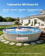 VEVOR 18-ft Round Above Ground Pool Liner, Overlap Pool Liners, Thickend Upgraded Gauge Vinyl, 48-to-54inch Wall Height, Designed for Steel Sided Above-Ground Swimming Pools