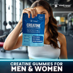 Creatine Gummies 5000mg, 30 Servings Creatine Monohydrate Gummies - Third-Party Tested Creatine for Women, Strawberry Flavor Creatine for Men, Muscle Growth, Strength, and Recovery - Pack of 1