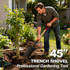 Nohovu Spade Shovel for Digging, Heavy Duty Shovel with D-Handle, Trench Shovel for Gardening, 45 Inches