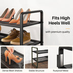 Expandable Metal Shoe Rack for Closet, Entryway & Garage, 2-Tier, Black