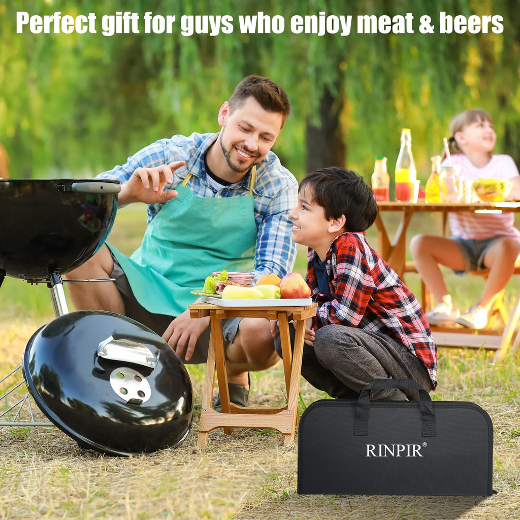 RINPIR 31Pcs Stainless Steel BBQ Grill Accessories & Tools Set, Black