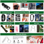 Emergency Survival Kit and First Aid Kit, 142Pcs Professional Survival Gear and Supplies Equipment with Molle Pouch, Gift for Christmas Men Dad Husband Camping Hiking Hunting Outdoor Adventure (Khaki)