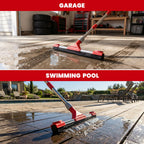 Heavy Duty Floor Squeegee for Concrete Floor – 17.3'' EVA Foam Blade with Built-in Towel Clip, 62'' Extendable Handle, Uneven Surface Floor Squeegee Broom for Garage, Window, Pool, Tile, Patio &Shower