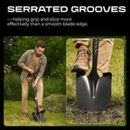 CKG Carbon Garden Shovel for Digging 43 Inches, Cold Steel Heavy Duty Gardening Shovel with Round Blade and Comfortable D Grip Spade Shovel for Gardening, Landscaping, Construction, Round Blade