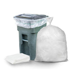 Plasticplace 64-65 Gallon Trash Can Liners for Toter │ 1.5 Mil │ Clear Heavy Duty Garbage Bags │ 50” X 60” (50Count) (W65LDCTL)