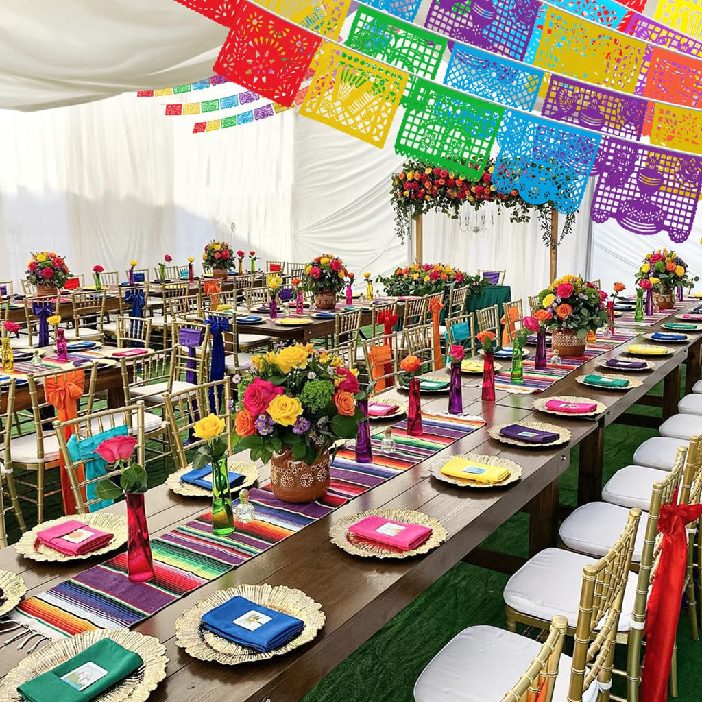 Lctevvn 6 Packs 108 Ft Fiesta Party Decorations Mexican Party Banners Papel Picado Banners Cinco De Mayo Decorations Dia De Los Muertos Decor Mexico Halloween Banner Birthday Party Decorations (6pack Banners) (6 Packs Banner)