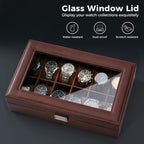 ProCase Watch Box Organizer, 12 Slot Watch Display Case, Brown