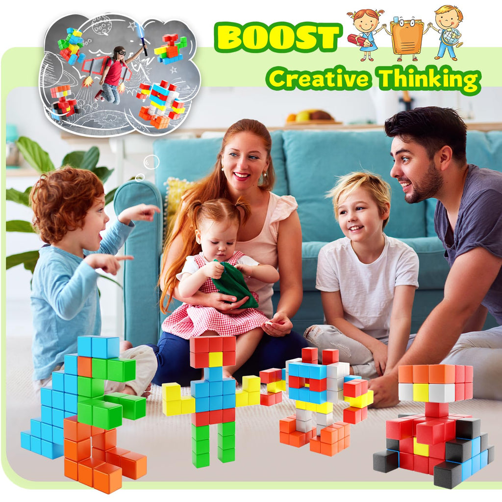 40pcs Magnetic Blocks for Toddler Toys, Magnetic Cubes Building Blocks Classroom Must Haves, STEM Preschool Sensory Magnet Toys for 3 4 5 6 Year Old Boys and Girls