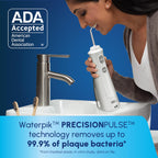 Waterpik Cordless Pearl Rechargeable Portable Water Flosser for Teeth, Gums, Braces Care and Travel, Extra Quiet, 4 Flossing Tips - ADA Accepted, WF-13 White, Amazon Exclusive