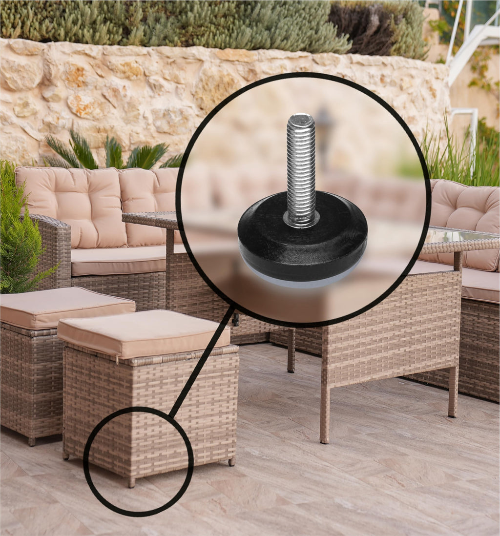 Slipstick Gorilla Outdoor Adjustable Furniture Levelers (8 Pack) Weatherproof Screw in Leg Glides for Chairs, Tables, and Outdoor Furniture Feet, 1-1/8 Inch Slider Glide, 1/4"-20 BSW Thread
