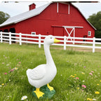 20″ Porch Goose Statue Garden Decor, Durable Resin Sculpture Hand-Painted