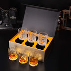 KANARS Whiskey Glasses Set of 6 with Elegant Gift Box for Liquor Scotch Rum