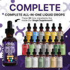 Biotin Liquid Drops Collagen Keratin Hyaluronic Acid Saw Palmetto for Hair Skin and Nails Silica Vitamin A C Vitamin D Bamboo Turmeric Zinc Folate Magnesium Horsetail LuxGlo by Clean Nutra - 2Pack