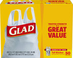 Glad Tall Handle-Tie Kitchen Trash Bags - 13 Gallon - 50 Count - 4 Pack (Packaging May Vary)