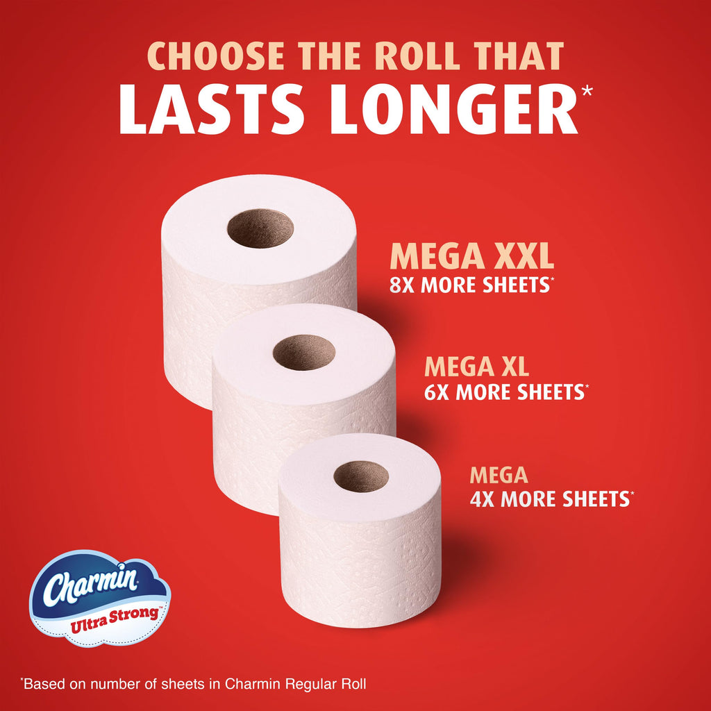 Charmin Ultra Strong Toilet Paper, 18 Mega XL Rolls = 108 Regular Rolls