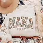 Personalized Floral Embroidered Applique Mama Sweatshirt for Women, Custom Mom Gifts from Grandkids, Mama Sweater, Mom Crewneck, Mother's Day Apparel, Mother Birthday, Christmas 2026