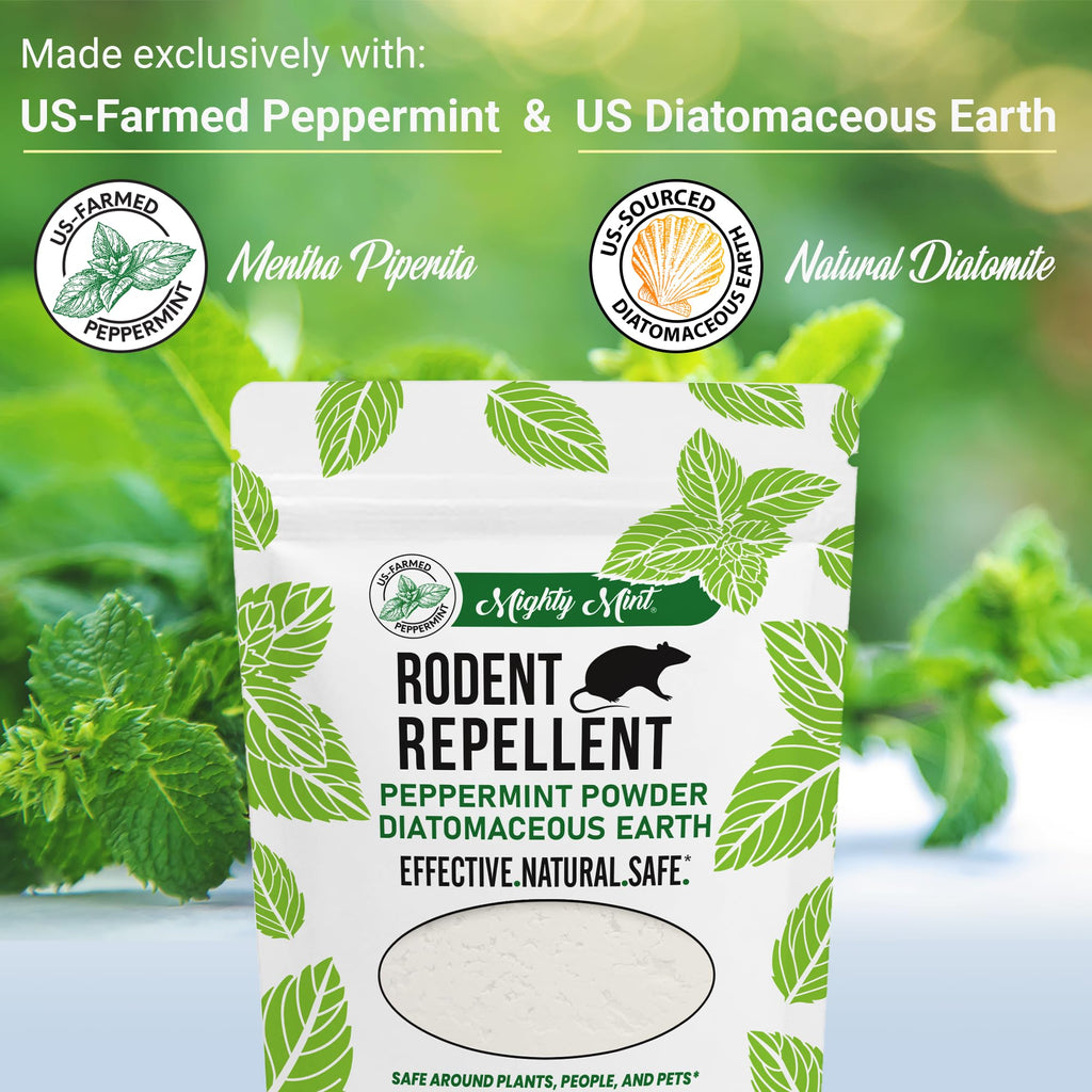 Mighty Mint Rodent Repellent Pest Control, Diatomaceous Earth Peppermint Pest Powder, 1 lb