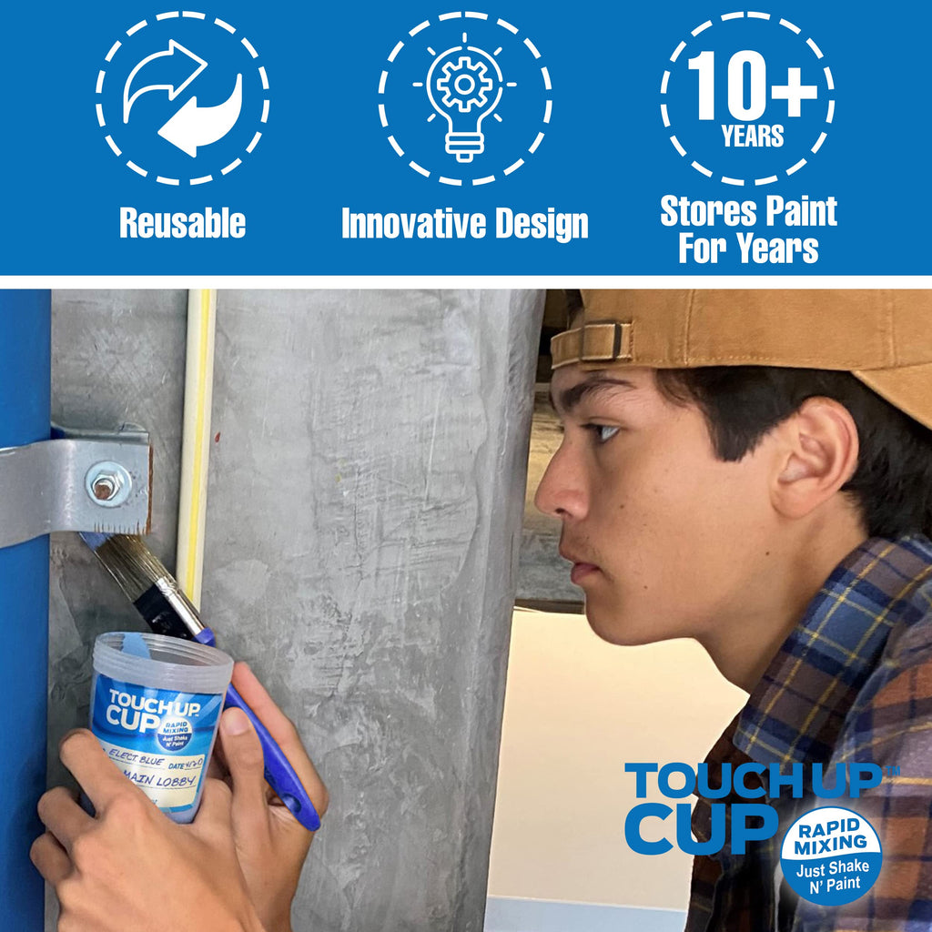 Touch Up Cup Paint Storage Containers and Paint Roller Cleaner Tool, 3 Plastic Painting Cups with Lids, 1 Paint Remover Tool, As Seen On Shark Tank Products