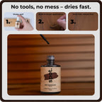 Dark Brown Wood Stain Repair Kit, Brush-On Touch-Up Stain Bottles, Provincial, Dark Walnut, Ebony, Red Mahogany, Interior and Exterior Wood, 4 fl oz Total by spot.