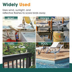 2 Pack Windmill Bird Repellent Reflectors, Spinner Bird Deterrent, Bird Repellent Devices Outdoor to Keep All Birds Away Like Woodpecker and Pigeon