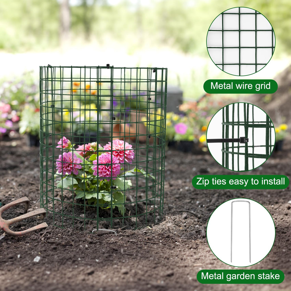 Unves 10 Set Plant Protectors from Animals, 12" x 12" Wire Plant Cages