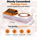 325 PCS Crush Copper Washers Assortment Kit; 10 Size Flat Sealing Copper Washers (M5-M14) for Electronic, Automotive, Motorcycles, Marine and Mechanical Use