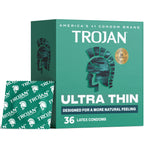 Trojan Ultra Thin Latex Condoms for Men, 36 Count