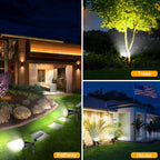 APOMAO Solar Lights Outdoor Waterproof, 36 LEDs 1000LM Adjustable Solar Spot Lights Outdoor, 2-in-1 Solar Powered Spotlight Landscape Lighting for Garden, Yard, Pathway- 2 Pack (Cool White)