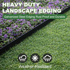 Galvanized Steel Landscape Edging Border 6 Packs 42'' L x 6.5'' H, Metal Landscape Garden Edging Border with 6 Stakes, Hammer-in Lawn Edging for Landscaping, Flower Bed, Yard, Pathway (21ft Total)
