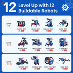 Sillbird Solar Robot Building Kit STEM Gift for Boys Aged 8-12, 12-in-1 DIY Science Educational Robotic Toys for Kids Teens Birthday, Powered by The Sun with 190 Pieces